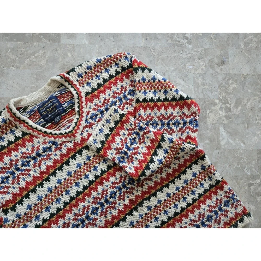 Vintage‎ ABERCROMBIE & FITCH The Harvest Sweater Chunky Knit Ramie Cotton Medium